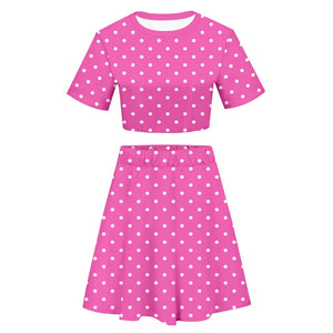 Film 2023 Barbie Margot Robbie Polka Dot Cosplay rosa Kleider Sets Halloween Karneval Outfits