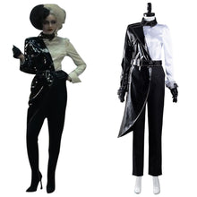 Laden Sie das Bild in den Galerie-Viewer, Cruella Cosplay Kostüm Hemd Mantel Outfits Halloween Karneval Suit