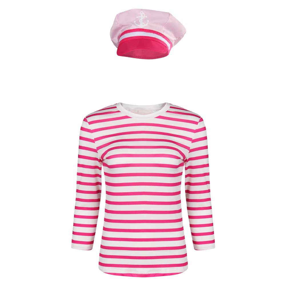 Barbie Film Margot Robbie rosa Oberteil Hut Cosplay Kostüm auch für Alltag
