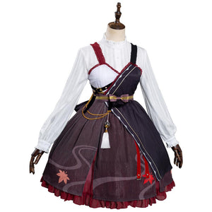 Kazuhha Genshin Impact Cosplay Kostüm Lolita Outfits Halloween Karneval Kleid