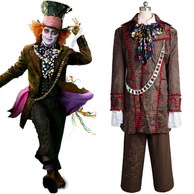 Alice In Wonderland Johnny Depp Mad Hatter 6 Stücke Full Set Cosplay Kostüm