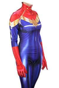 Captain Marvel Superhero Carol Danvers Jumpsuit Cosplay Kostüm