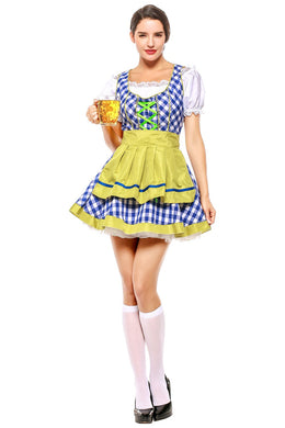 Damen Dirndl Trachtenkleid für Oktoberfest Karneval Kostüm für Erwachsene