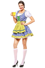Laden Sie das Bild in den Galerie-Viewer, Damen Dirndl Trachtenkleid für Oktoberfest Karneval Kostüm für Erwachsene
