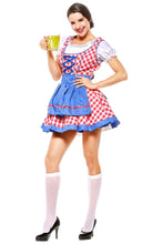 Laden Sie das Bild in den Galerie-Viewer, Damen Dirndl Trachtenkleid für Oktoberfest Karneval Kostüm für Erwachsene