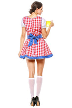 Laden Sie das Bild in den Galerie-Viewer, Damen Dirndl Trachtenkleid für Oktoberfest Karneval Kostüm für Erwachsene