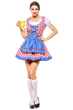 Laden Sie das Bild in den Galerie-Viewer, Damen Dirndl Trachtenkleid für Oktoberfest Karneval Kostüm für Erwachsene