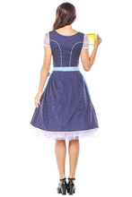 Laden Sie das Bild in den Galerie-Viewer, Damen Dirndl Trachtenkleid mit Schürze für Oktoberfest Karneval Kostüm M-XXXL