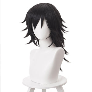 Demon Slayer Kimetsu no Yaiba Giyuu Tomioka Perücke Schwarz Cosplay Perücke Kurz Haar