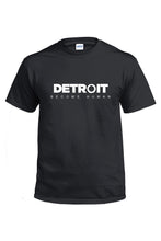 Laden Sie das Bild in den Galerie-Viewer, Detroit: Become Human Logo T-Shirt Tee Kurzarm Baumwollshirt Top Schwarz O-Neck Herren