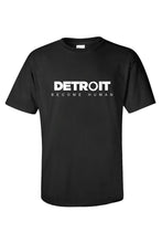 Laden Sie das Bild in den Galerie-Viewer, Detroit: Become Human Logo T-Shirt Tee Kurzarm Baumwollshirt Top Schwarz O-Neck Herren