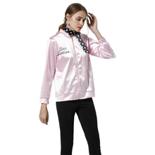 Laden Sie das Bild in den Galerie-Viewer, Grease Jacke Damen Pink Lady Jacke 50er Jahre Kostüm Rock Roll Lady mit Schal