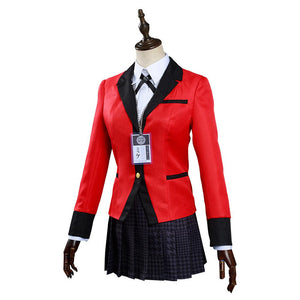 Kakegurui Compulsive Gambler Yumeko Jabami Hyakkaou Schulunifom Cosplay Kostüm Set