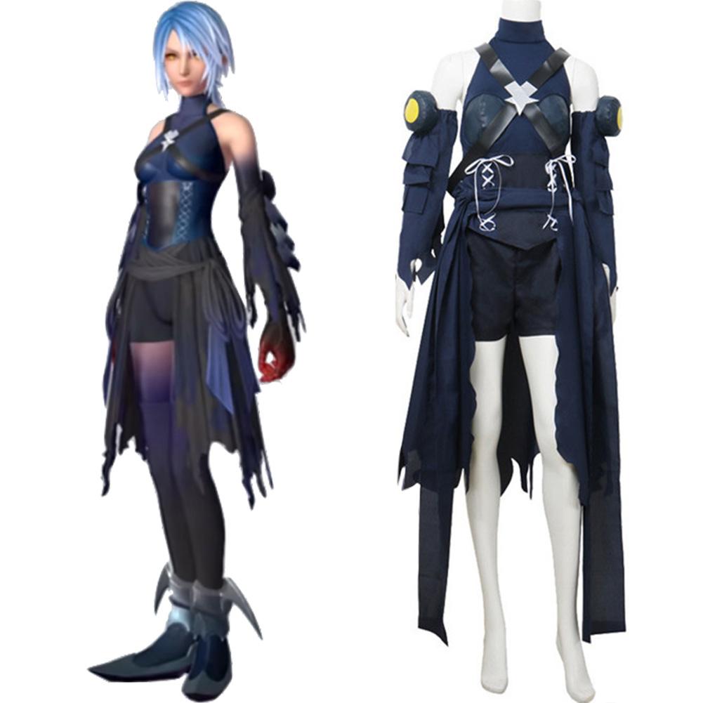 Kingdom Hearts III Aqua Kostüm Cosplay Kostüm Set