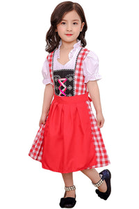 Oktoberfest Dirndl Damen Trachtenkleid Cosplay Kostüm für Kinder