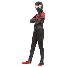 Laden Sie das Bild in den Galerie-Viewer, Spider-Man: Into the Spider-Verse Spider-Man: A New Universe Miles Morales Jumpsuit für Kinder Jungen Cosplay Kostüm