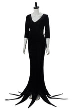 Laden Sie das Bild in den Galerie-Viewer, The Addams Family Die Addams Family Morticia Addams Cosplay Kostüm Kleid Schwarz