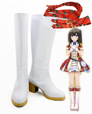 The IdolMaster Cinderella girls Shibuya Rin Cosplay Schuhe Stiefel Weiß