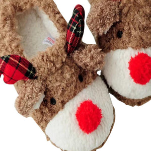 Weihnachten Winter Hausschuhe Memory Foam Plüsch Warm Gefüttert Pantoffel Fleece-Futter Slipper Kuschelig Indoor