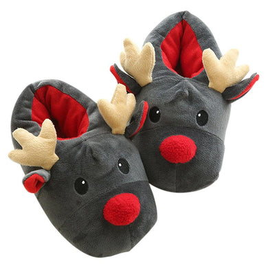 Weihnachten Winter Hausschuhe Memory Foam Plüsch Warm Gefüttert Pantoffel Fleece-Futter Slipper Kuschelig Indoor Deer Hirsch