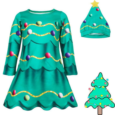 Weihnachtskostüme Mädchen Kinder Weihnachtskleid Weihnachtsbaum für Party