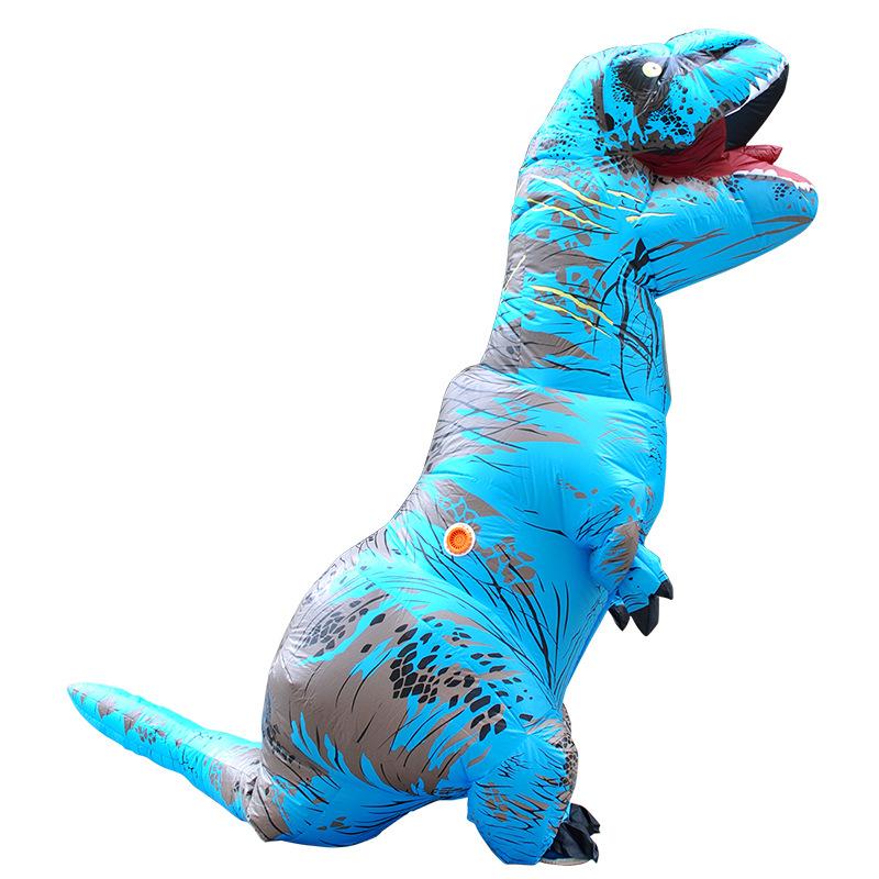 Aufblasbare Fatsuit Dinosaurier Kostüm Erwachsene T-Rex Jurassic Welt Cosplay Kostüm BLAU