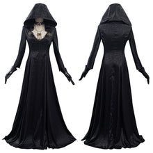 Laden Sie das Bild in den Galerie-Viewer, Resident Evil Village Bela Dimitrescu Schwarz Kleid Cosplay Kostüm Vampire Kleid