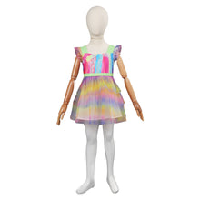 Laden Sie das Bild in den Galerie-Viewer, Margot Robbie Kinder 2023 Barbie gedruckt Ärmellos Kleid Cosplay Kostüm