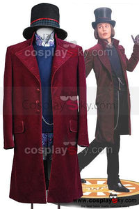 Charlie and the Chocolate Factory Willy Wonka Cosplay Kostüm Set Lila