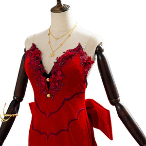 Aerith Aeris Gainsborough rotes Kleid Final Fantasy VII Remake Cosplay Kostüm