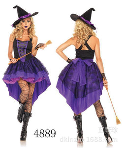 Halloween Hexen Sexy Purple Witch Fairy Wizard Cosplay Kostüm für Erwachsene