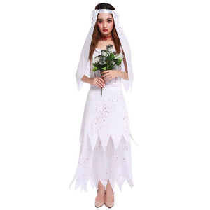 Halloween Sexy Zombie Bride Braut Ghost Kleid fuer Erwachsene Cosplay Kostuem