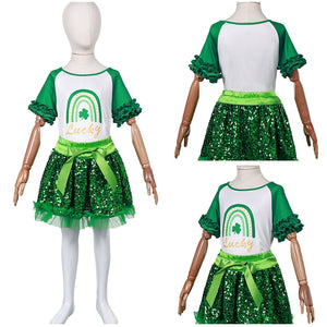 Mädchen St. Patrick’s Day Tüllkleid Saint Patrick's Day Kinder Kleid