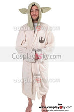 Laden Sie das Bild in den Galerie-Viewer, Star Wars Yoda Jedi Ears Fleece Bathrobe Hooded Robe Kostuem Erwachsene Größe